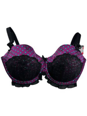 GEORGE Biustonosz Damski Fioletowy Groszki L (34D 75D)