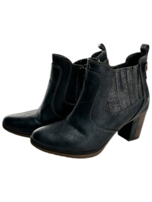 MUSTANG Botki Damskie Czarne Skóra 36