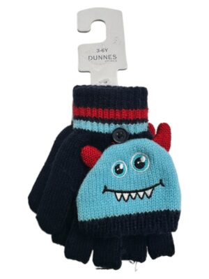 DUNNES STORES Rękawiczki Dziecięce Niebieskie Wzór 116