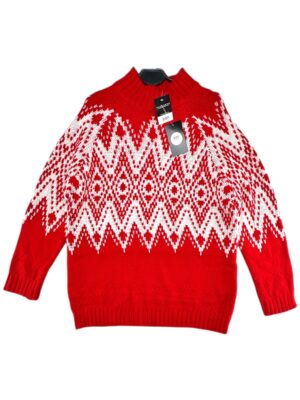 PEACOCKS Sweter Męski Czerwony Norweski L