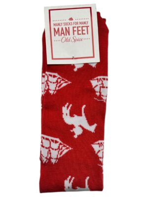 OLD SPICE Skarpety Męskie Czerwone Wzór ONE SIZE