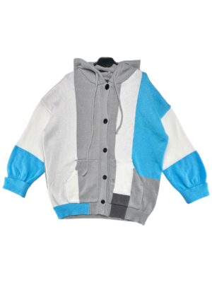 Sweter Damski Szary Niebieski XL