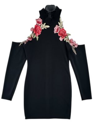 MISSGUIDED Sukienka Damska Czarna Kwiatowa L