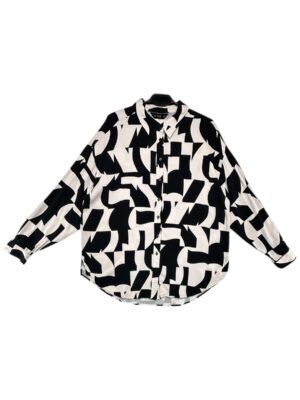 F&F Koszula Damska Czarna Geometryczna M