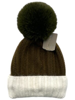 ACCESSORIES BY PARK LANE Czapka Damska Brązowa i Biała One S