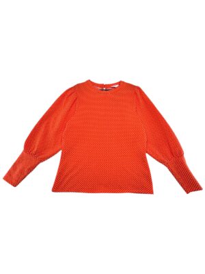 SAVIDA Bluzka Damska Czerwona Groszki XL