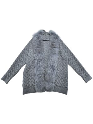 Narzuta Damska Szara Wełna One Size