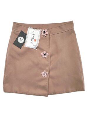 FSIRY Spódniczka Damska Beżowa Kwiatowe M