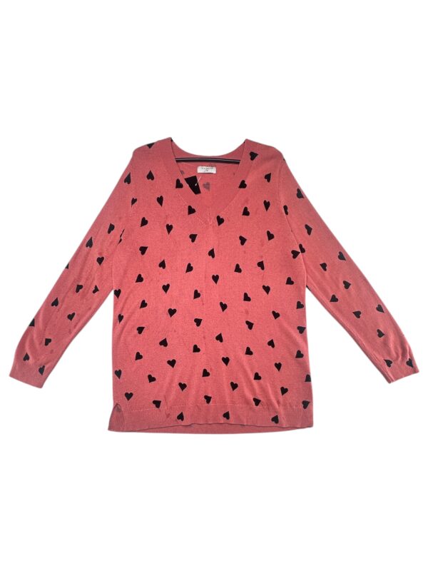 PAPAYA Sweter Damski Różowy Wzór Serca 2XL