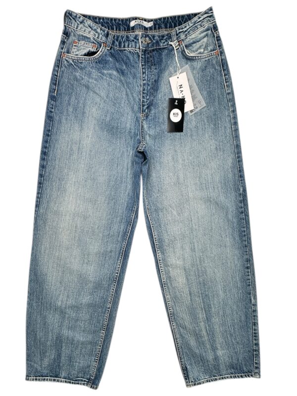 NA-KD Jeansy Damskie Niebieskie XL