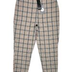 NASTY GAL Spodnie Damskie Beżowe Kratka M - zdjęcie 1