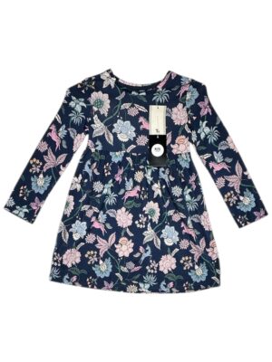 TU KIDS Sukienka Dziecięca Niebieska Kwiatowa 116