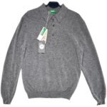 UNITED COLORS OF BENETTON. Sweter Męski Szary M Wełna - zdjęcie 1