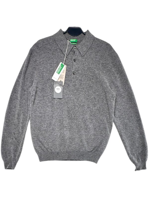 UNITED COLORS OF BENETTON. Sweter Męski Szary M Wełna