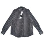 PAPAYA Koszula Damska Czarna Srebrne Paski XXL - zdjęcie 1