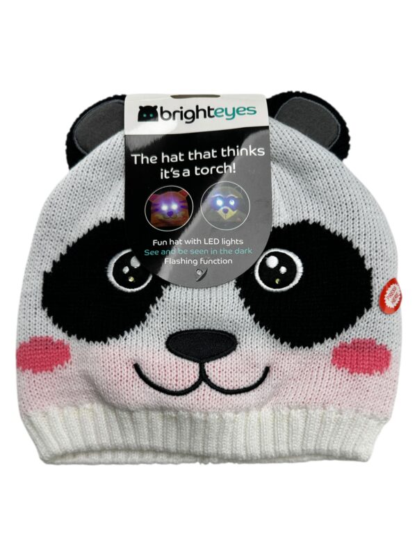 BRIGHTEYES Czapka Dziecięce Biała Czarne LED ONE SIZE