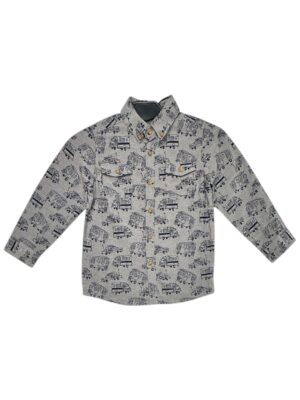 TU Koszula Dziecięca Szara Pojazdy 116