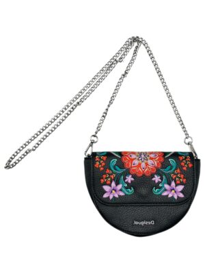 DESIGUAL. Torebka Damska Czarna Kwiaty ONE SIZE