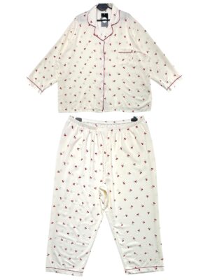 Piżama Komplet Damska Biała Wzór 4XL