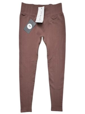 AMISU Legginsy Damskie Brązowe S