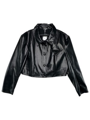 PRETTYLITTLETHING Kurtka Damska Czarna 4XL