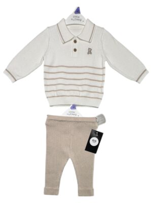 NUTMEG Komplet Dziecięcy Biało-Beżowy 68