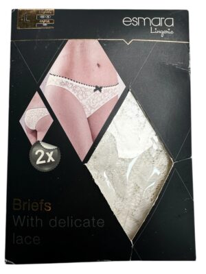 ESMARA 2-Pack Majtki Damskie Białe Koronkowe L (44/46)
