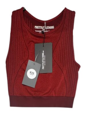 PRETTYLITTLETHING Top Damski Czerwony S