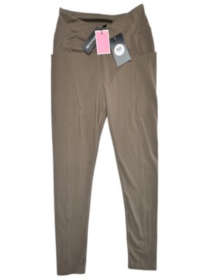 PRETTYLITTLETHING Legginsy Damskie Brązowe S