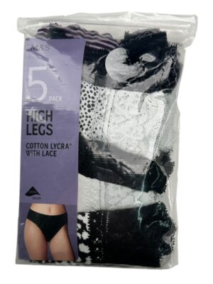 M&S Majtki Damskie Czarno-Białe L 5-Pack