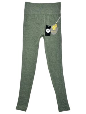 Legginsy Ocieplane Damskie Zielone S/M