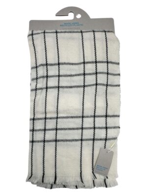 PRIMARK Szal Damski Biały Kratka ONE SIZE