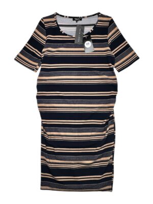 NEW LOOK Sukienka Ciążowa Damska Czarno-Beżowe Paski XL