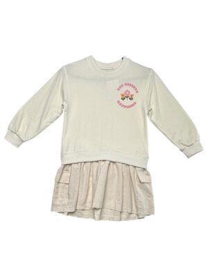 NOTSHOTS Sukienka Dziecięca Beżowa Nadruk 110