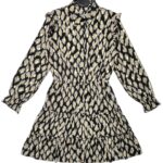RETRO&ICONE Sukienka Damska Czarna Wzorzysta L - zdjęcie 1