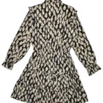 RETRO&ICONE Sukienka Damska Czarna Wzorzysta L - zdjęcie 2