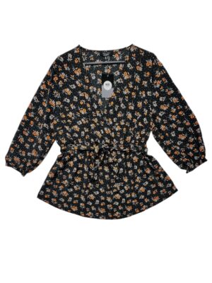 NEW LOOK Bluzka Damska Czarna Kwiatowa 3XL