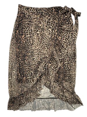 PIECES Spódnica Damska Beżowa Zwierzęcy S