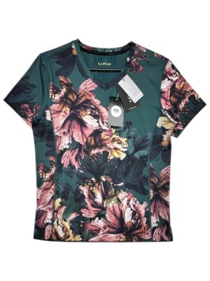 LOOP ENDURANCE Koszulka Damska Zielona Kwiatowa M