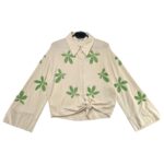 ZARA Koszula Damska Beżowa L Roślinny - zdjęcie 1