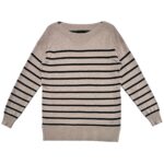 F&F Sweter Damski Beżowy w Paski M - zdjęcie 1