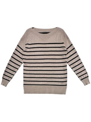 F&F Sweter Damski Beżowy w Paski M