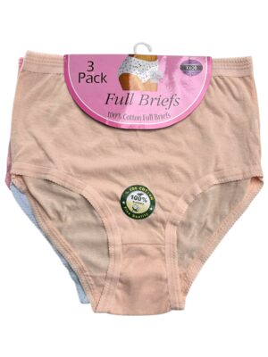 FULL 3-Pack BRIEFS Majtki Damskie Beżowe 4XL-5XL