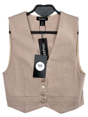 BOOHOO Kamizelka Damska Beżowa XS