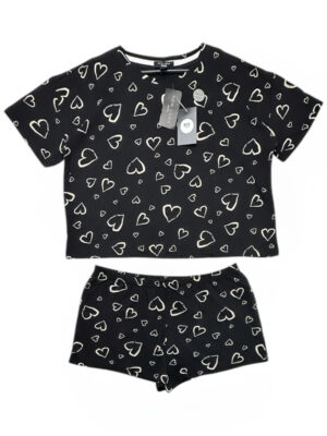 NEW Komplet LOOK Piżama Damska Czarna M