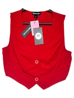 PRETTYLITTLETHING Kamizelka Damska Czerwona S