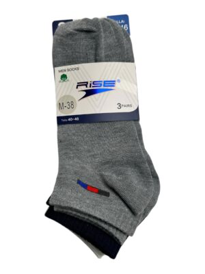 RISE 3-Pack Skarpety Męskie Szare Multipack 40/46