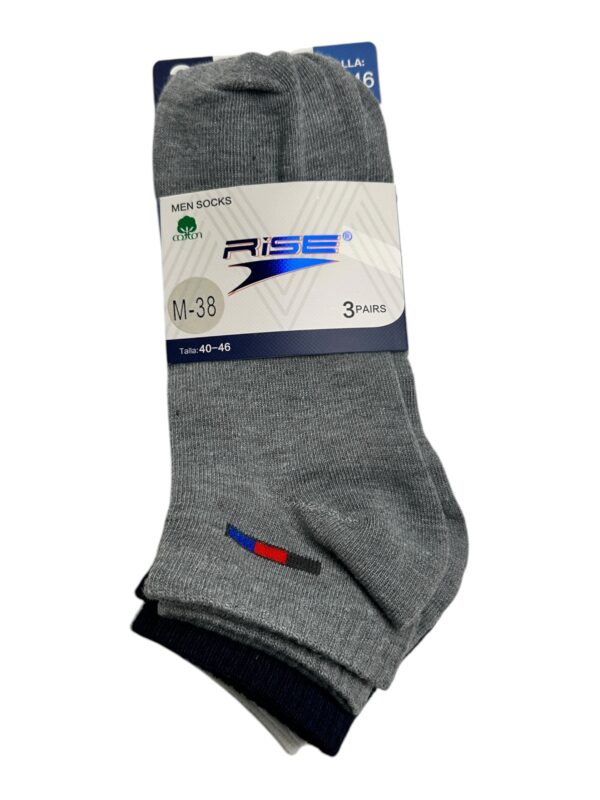 RISE 3-Pack Skarpety Męskie Szare Multipack 40/46