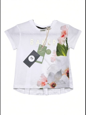 TED BAKER Koszulka Dziecięca Biała Kwiaty 86