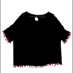 GEORGE Koszulka Damska Czarna Pompony 5XL - zdjęcie 1